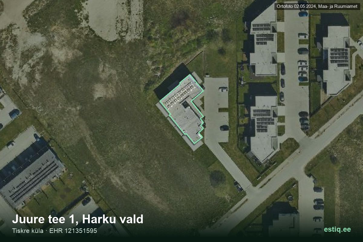 Juure tee 1, Harku – hoone aerofoto, kontuur ehitisregistri (EHR) andmetest