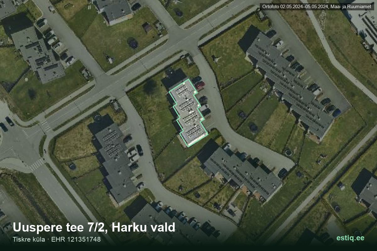 Uuspere tee 7/2, Harku – aerial photo of the building, outline from the Building Register (EHR)
