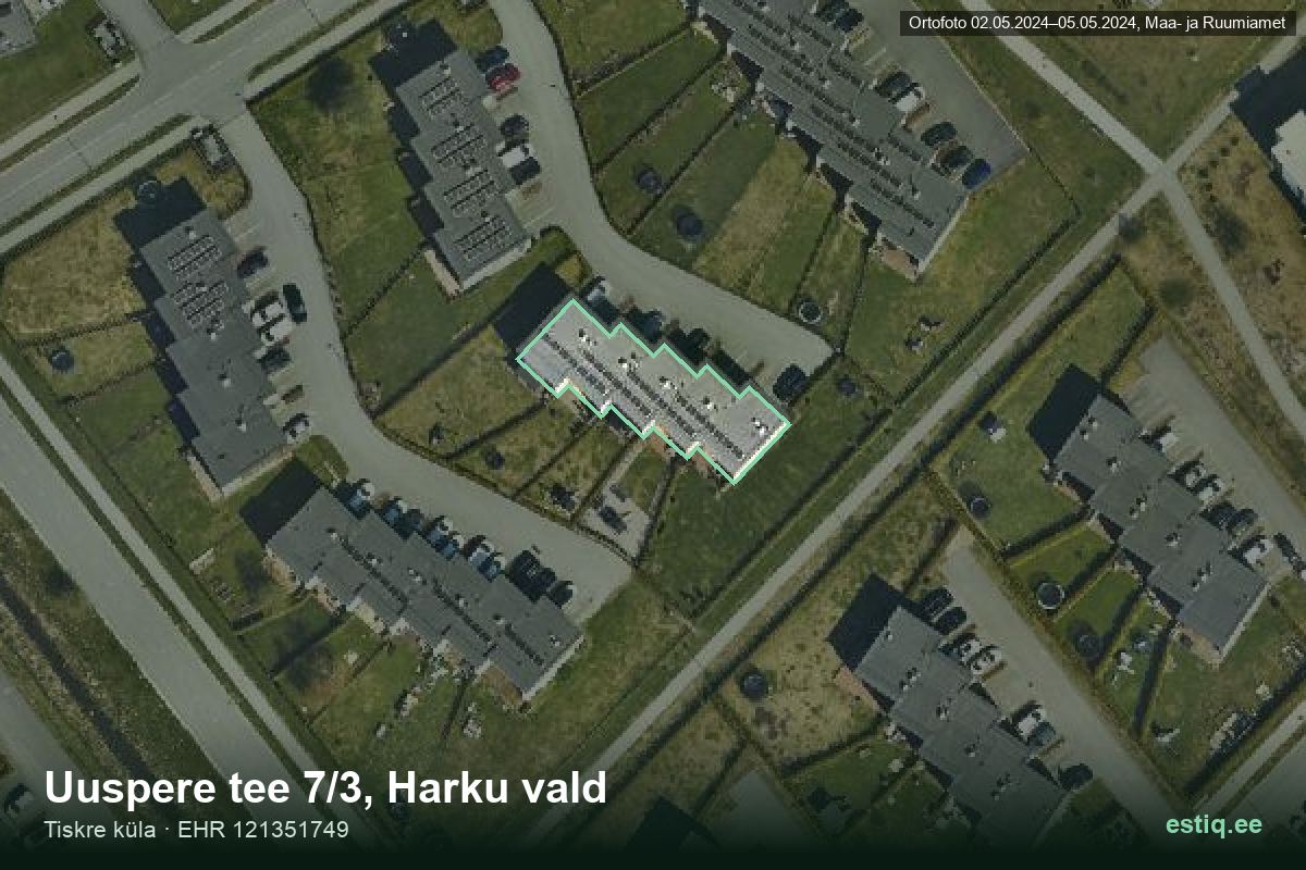 Uuspere tee 7/3, Harku – hoone aerofoto, kontuur ehitisregistri (EHR) andmetest