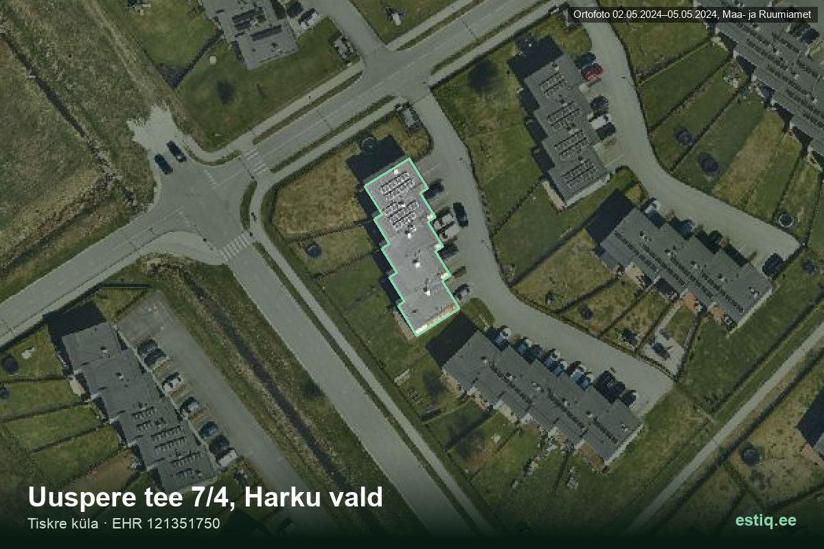 Uuspere tee 7/4, Harku – hoone aerofoto, kontuur ehitisregistri (EHR) andmetest