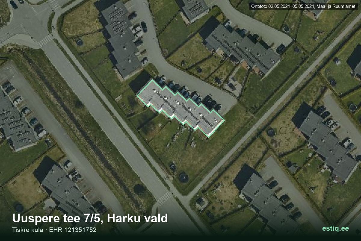 Uuspere tee 7/5, Harku – hoone aerofoto, kontuur ehitisregistri (EHR) andmetest