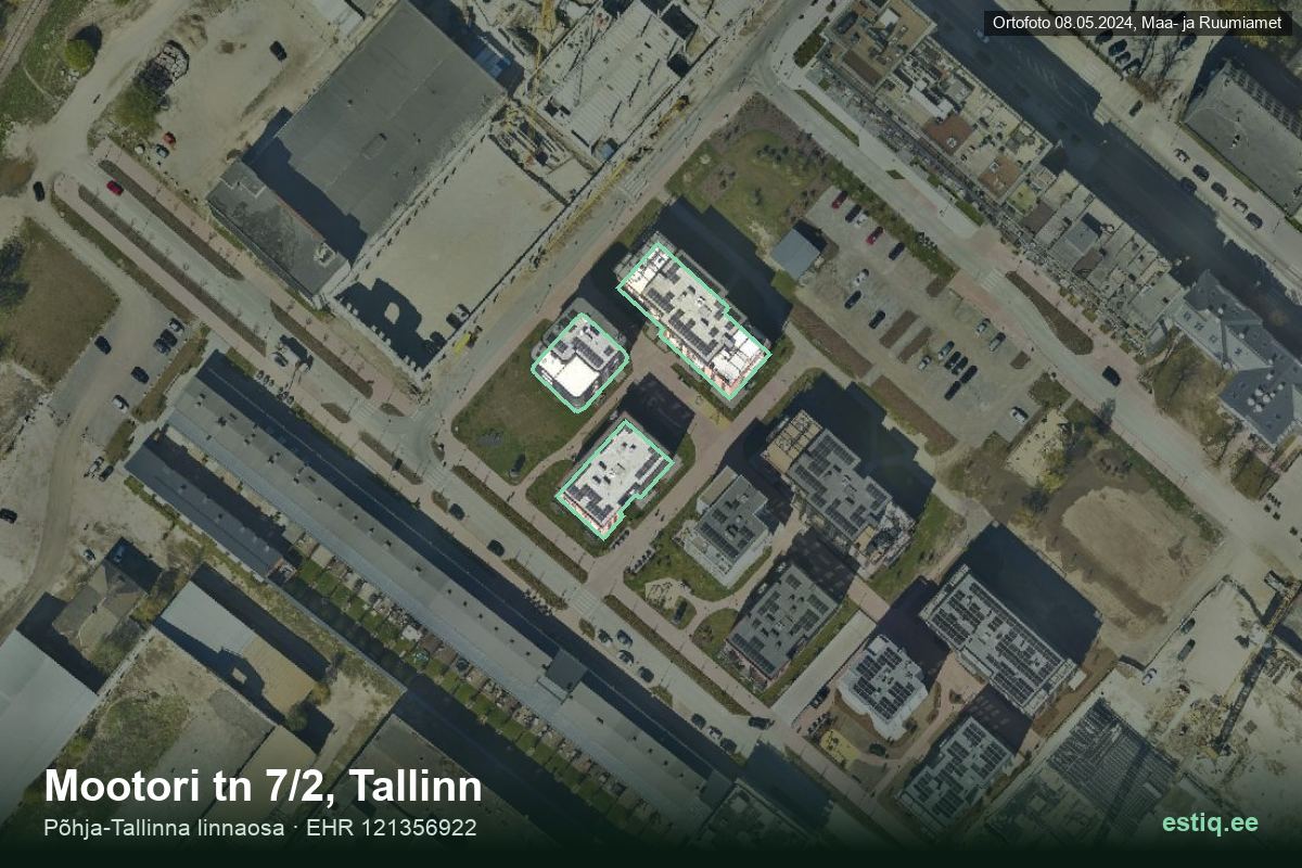 Mootori tänav 7/1, Tallinn – ilmakuva rakennuksesta, ääriviiva rakennusrekisteristä (EHR)