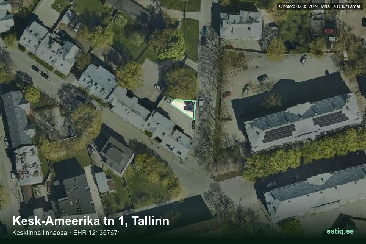 Kesk-Ameerika tänav 1, Tallinn – aerial photo of the building, outline from the Building Register (EHR)