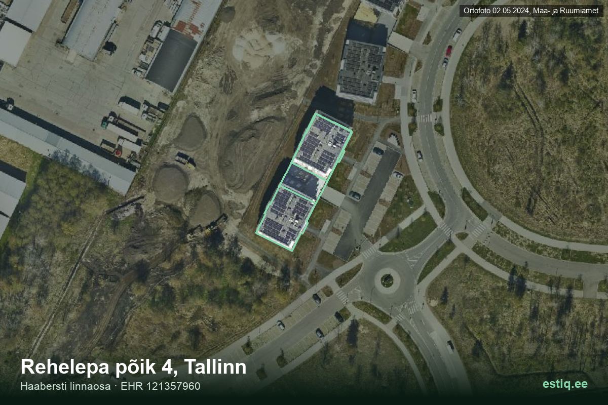Rehelepa põik 2, Tallinn – hoone aerofoto, kontuur ehitisregistri (EHR) andmetest