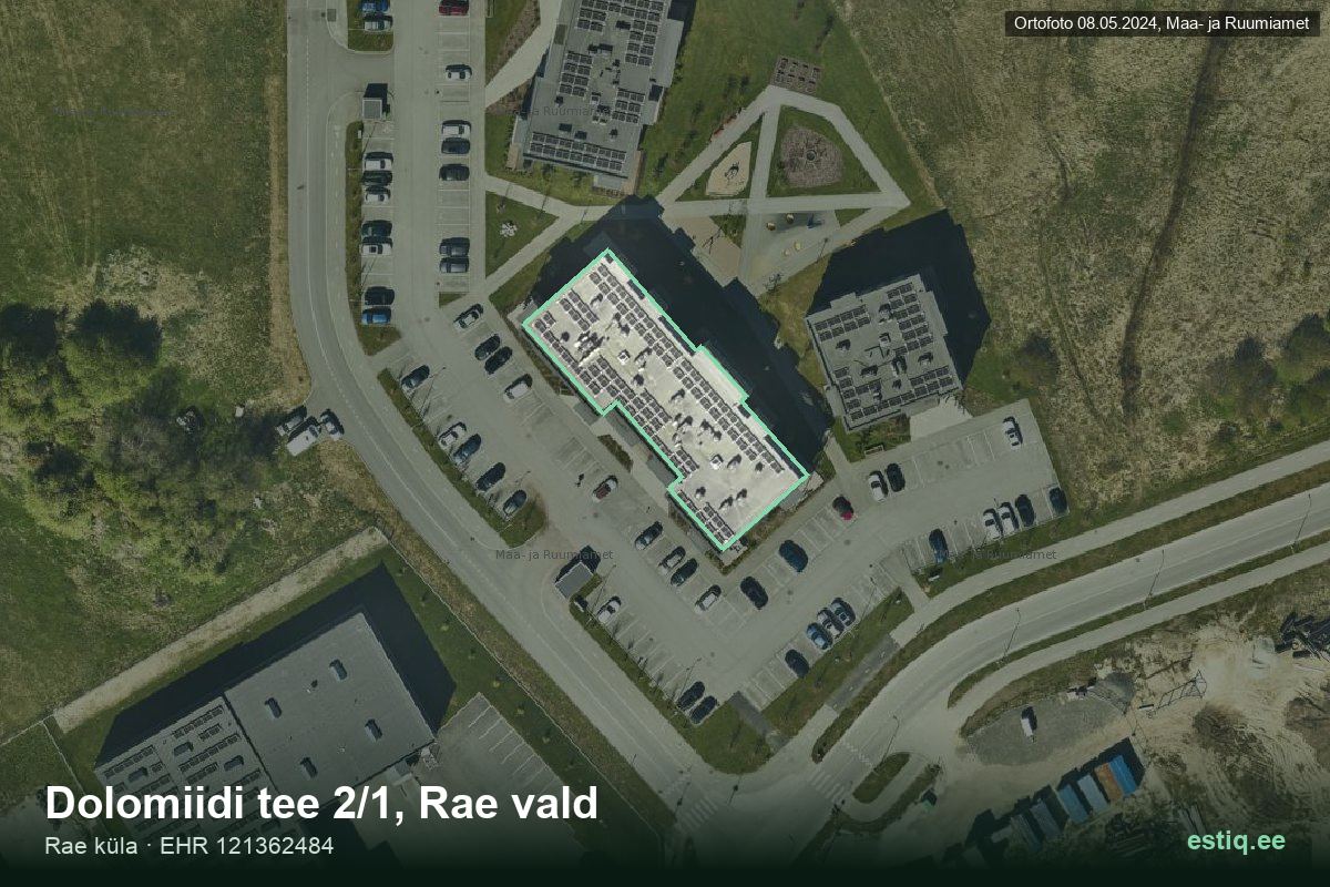 Dolomiidi tee 2/1, Rae – aerial photo of the building, outline from the Building Register (EHR)