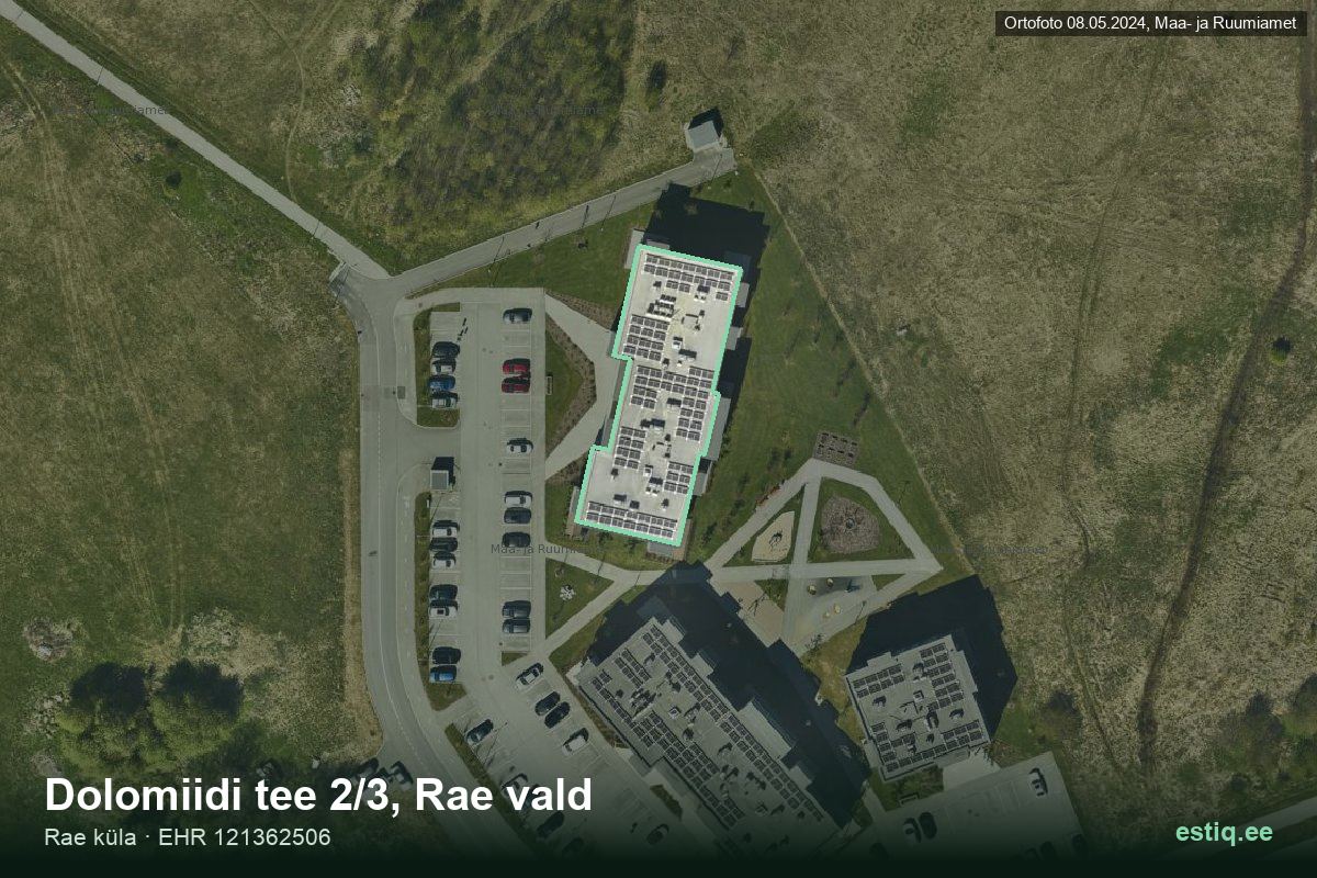 Dolomiidi tee 2/3, Rae – ilmakuva rakennuksesta, ääriviiva rakennusrekisteristä (EHR)
