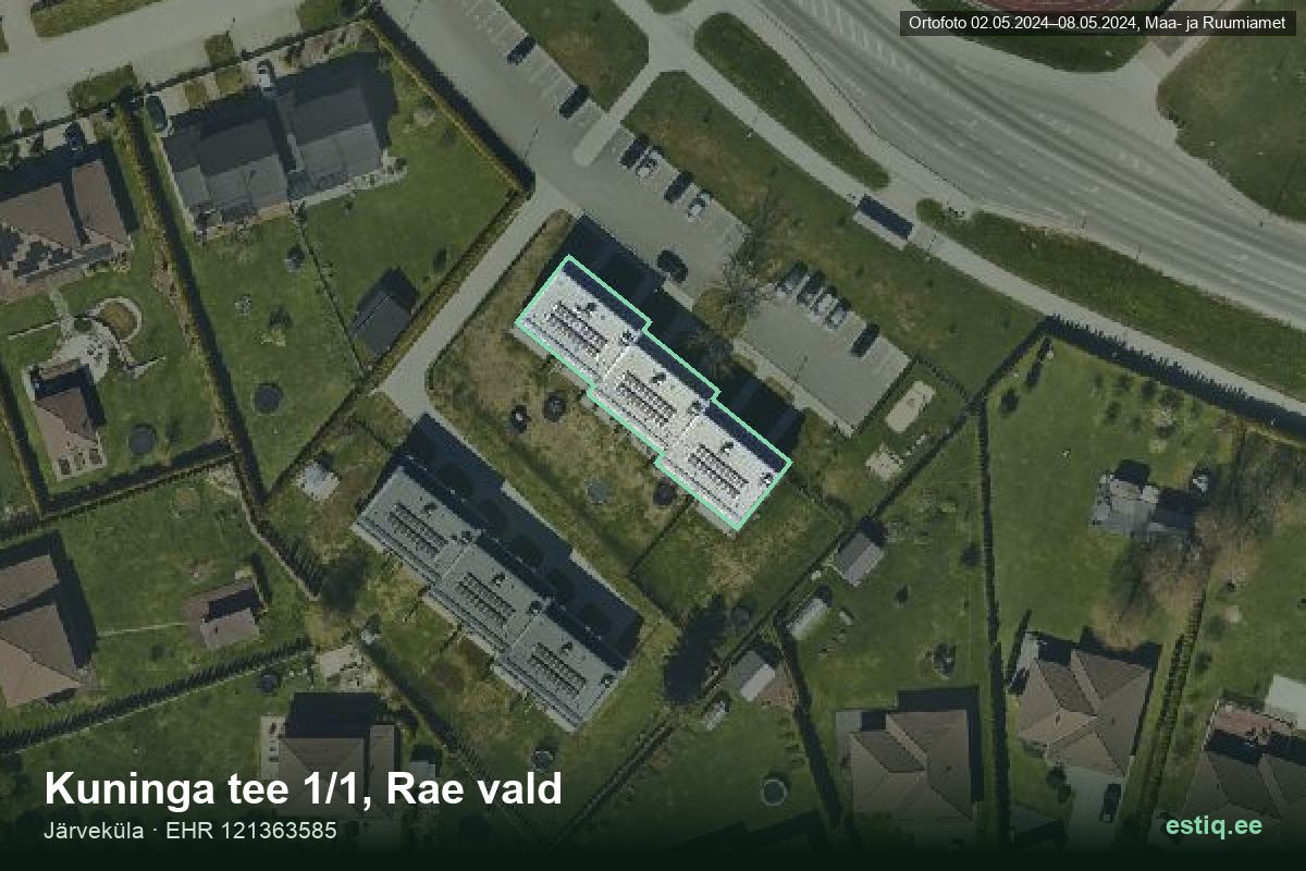 Kuninga tee 1/1, Rae – aerial photo of the building, outline from the Building Register (EHR)