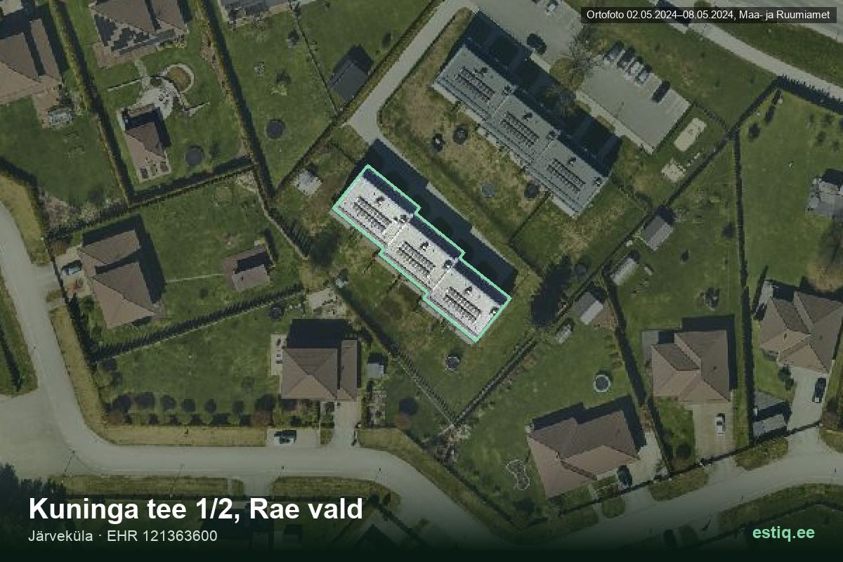 Kuninga tee 1/2, Rae – aerial photo of the building, outline from the Building Register (EHR)