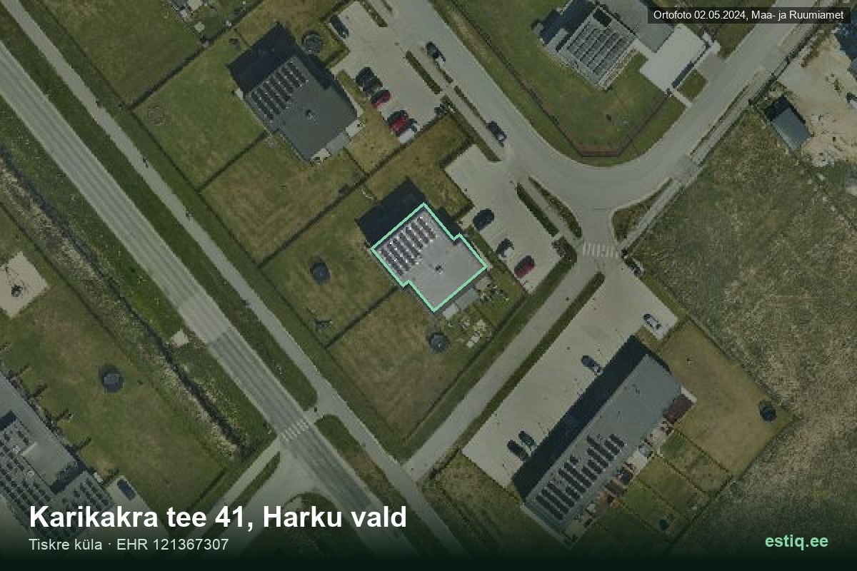Karikakra tee 41, Harku – aerial photo of the building, outline from the Building Register (EHR)