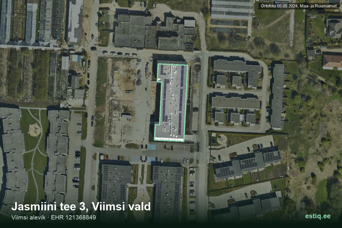 Jasmiini tee 3, Viimsi – hoone aerofoto, kontuur ehitisregistri (EHR) andmetest