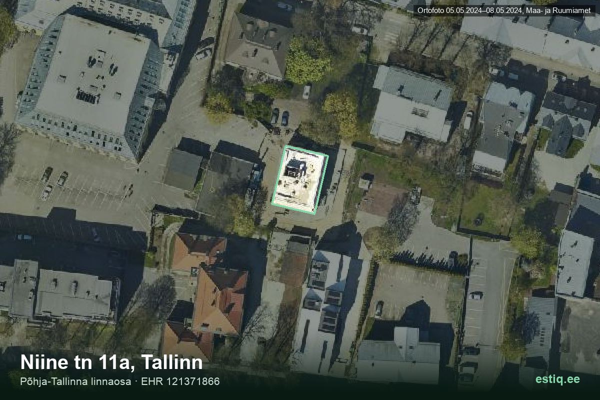 Niine tänav 11a, Tallinn – hoone aerofoto, kontuur ehitisregistri (EHR) andmetest