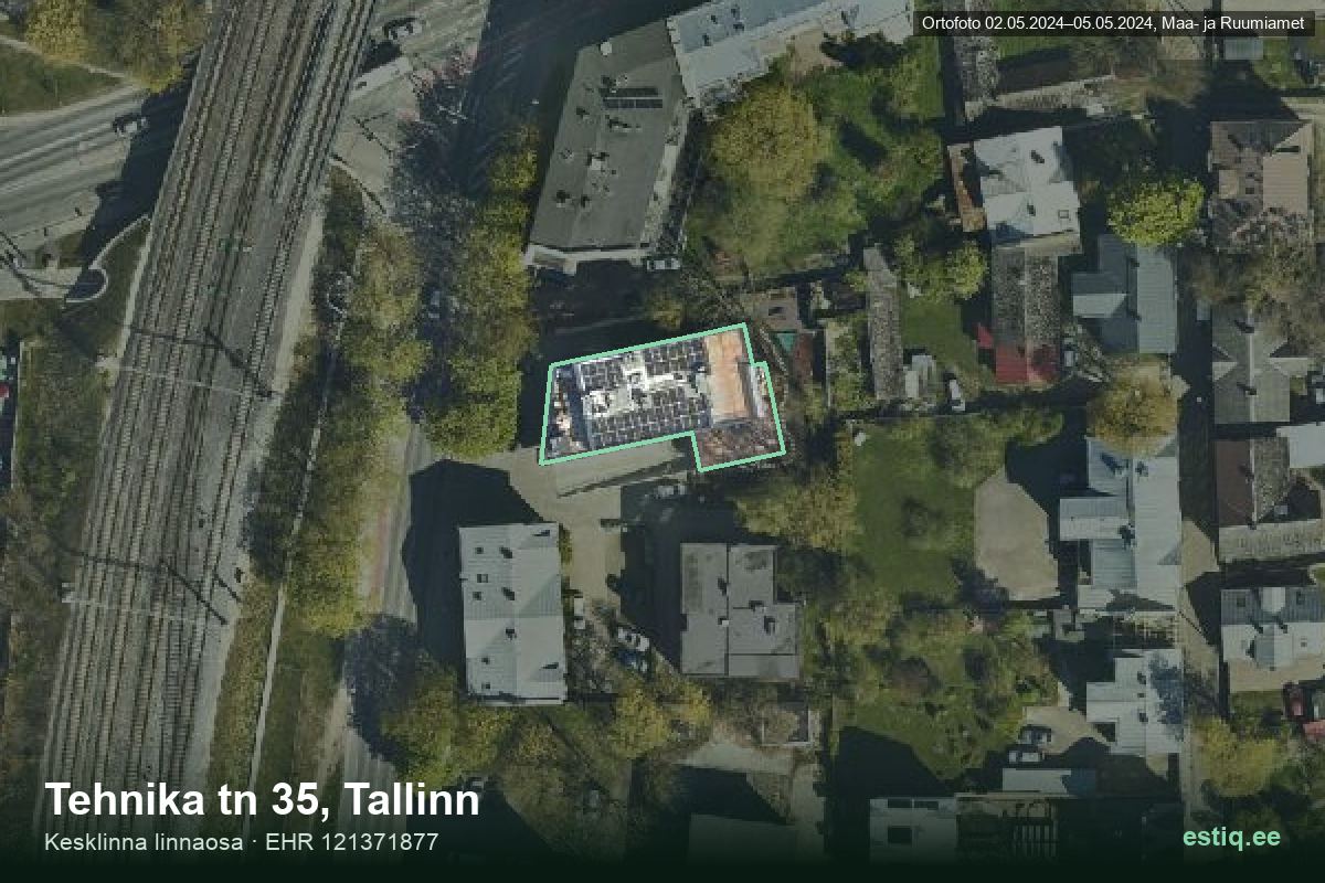 Tehnika tänav 35, Tallinn – aerial photo of the building, outline from the Building Register (EHR)