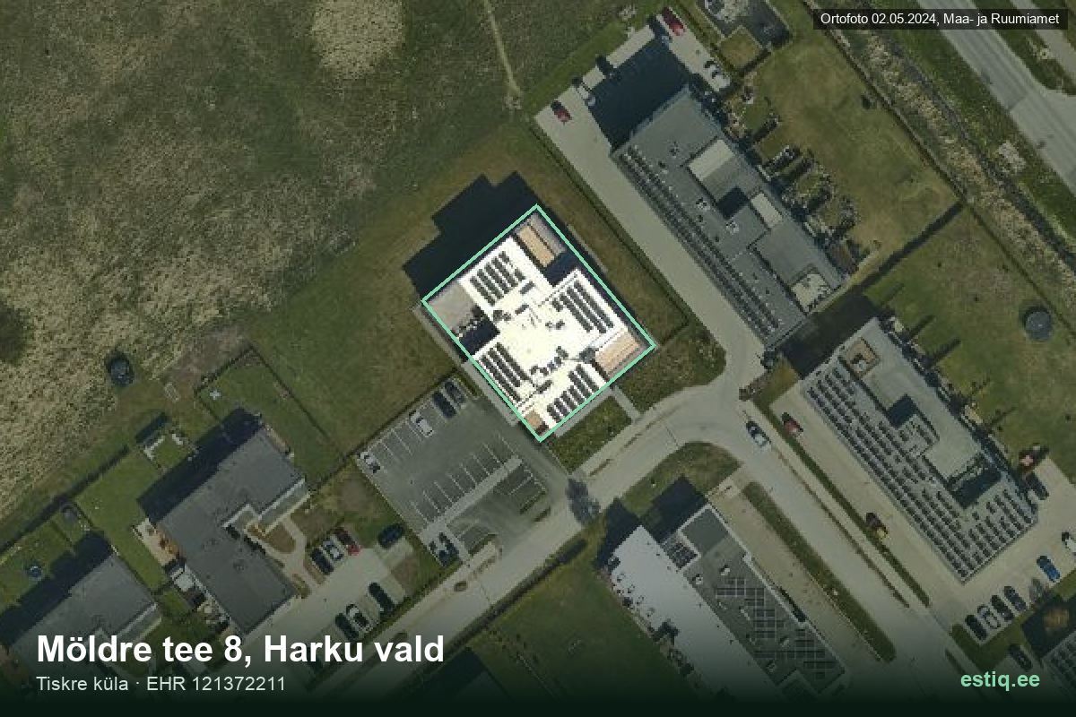 Möldre tee 8, Harku – hoone aerofoto, kontuur ehitisregistri (EHR) andmetest