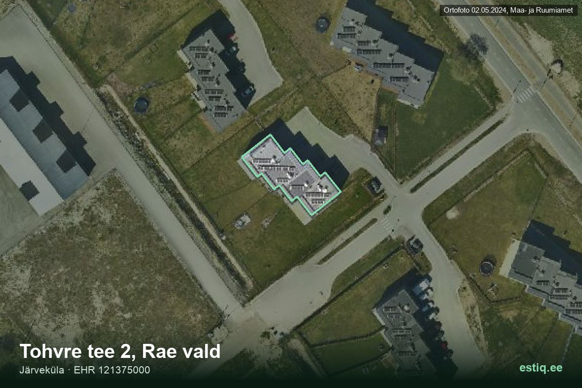 Tohvre tee 2, Rae – aerial photo of the building, outline from the Building Register (EHR)