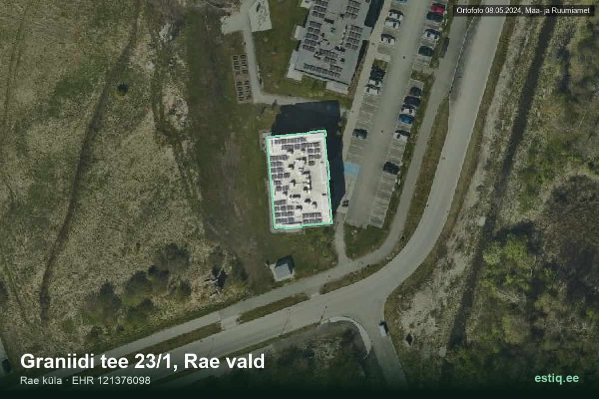 Graniidi tee 23/1, Rae – hoone aerofoto, kontuur ehitisregistri (EHR) andmetest