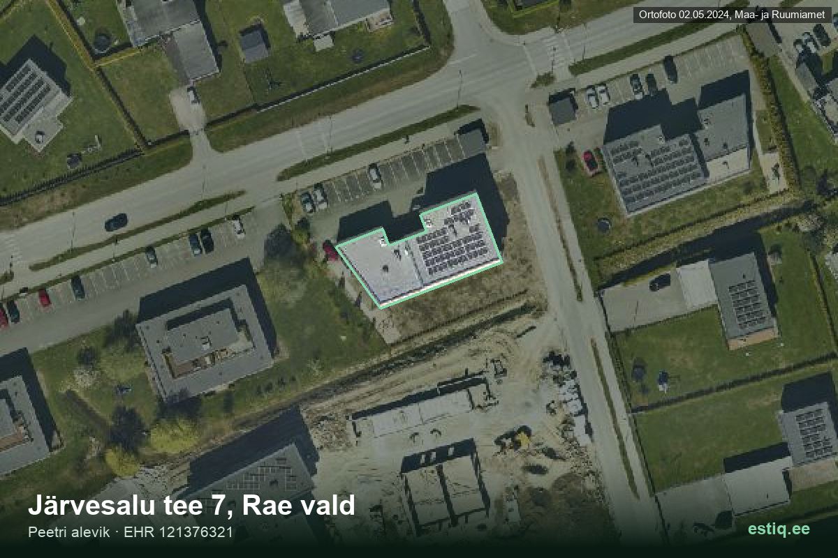 Järvesalu tee 7, Rae – аэрофото дома, контур по данным регистра строений (EHR)
