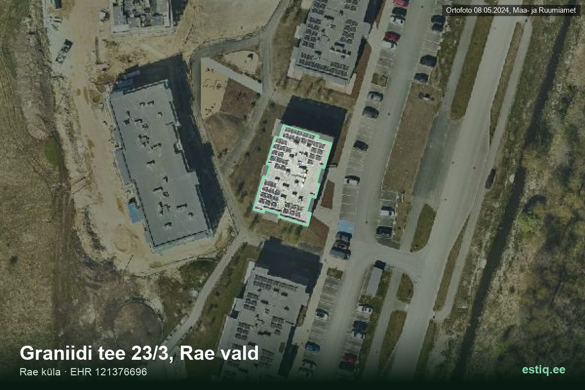 Graniidi tee 23/3, Rae – hoone aerofoto, kontuur ehitisregistri (EHR) andmetest