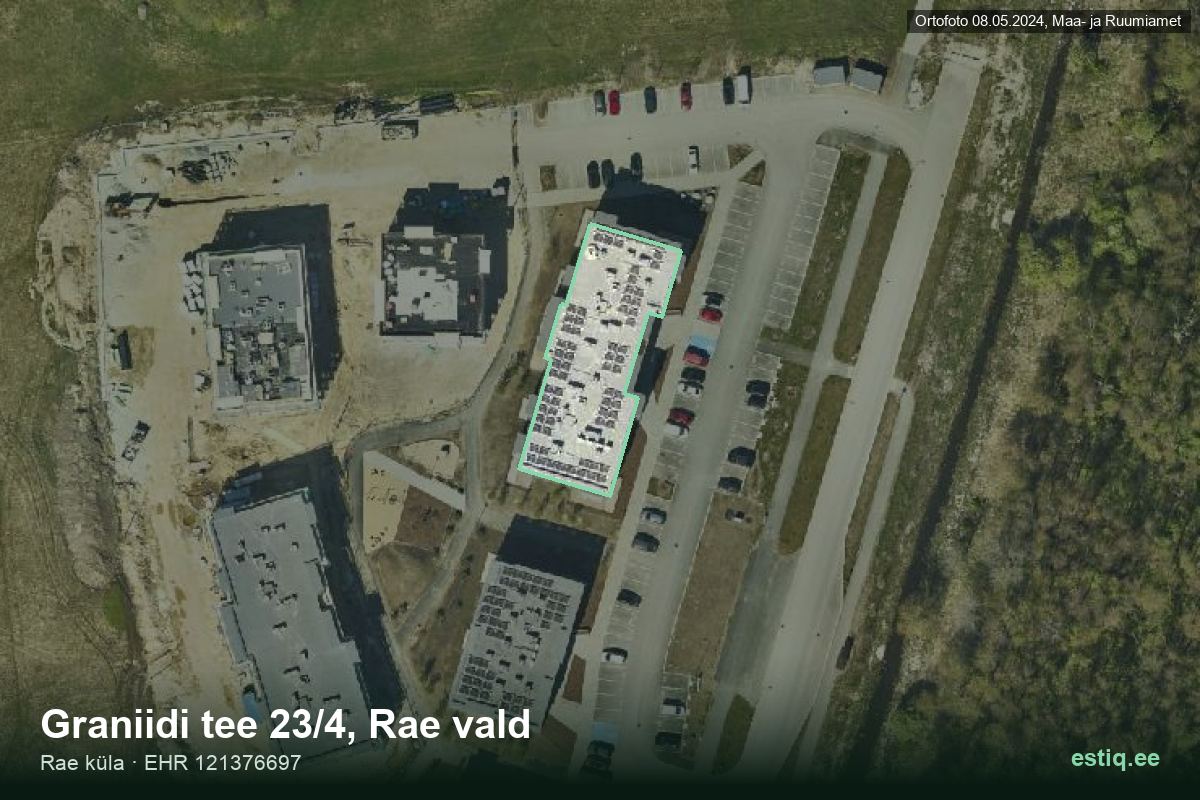 Graniidi tee 23/4, Rae – hoone aerofoto, kontuur ehitisregistri (EHR) andmetest