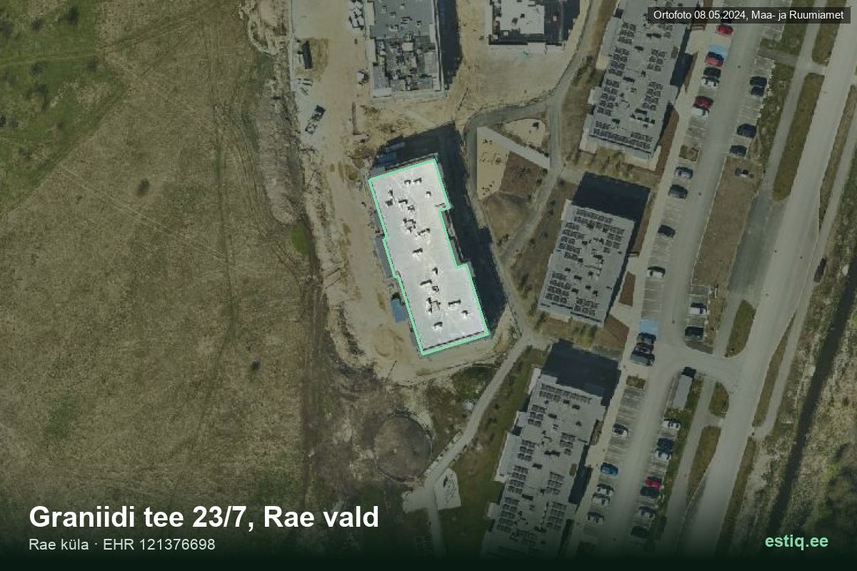 Graniidi tee 23/7, Rae – hoone aerofoto, kontuur ehitisregistri (EHR) andmetest