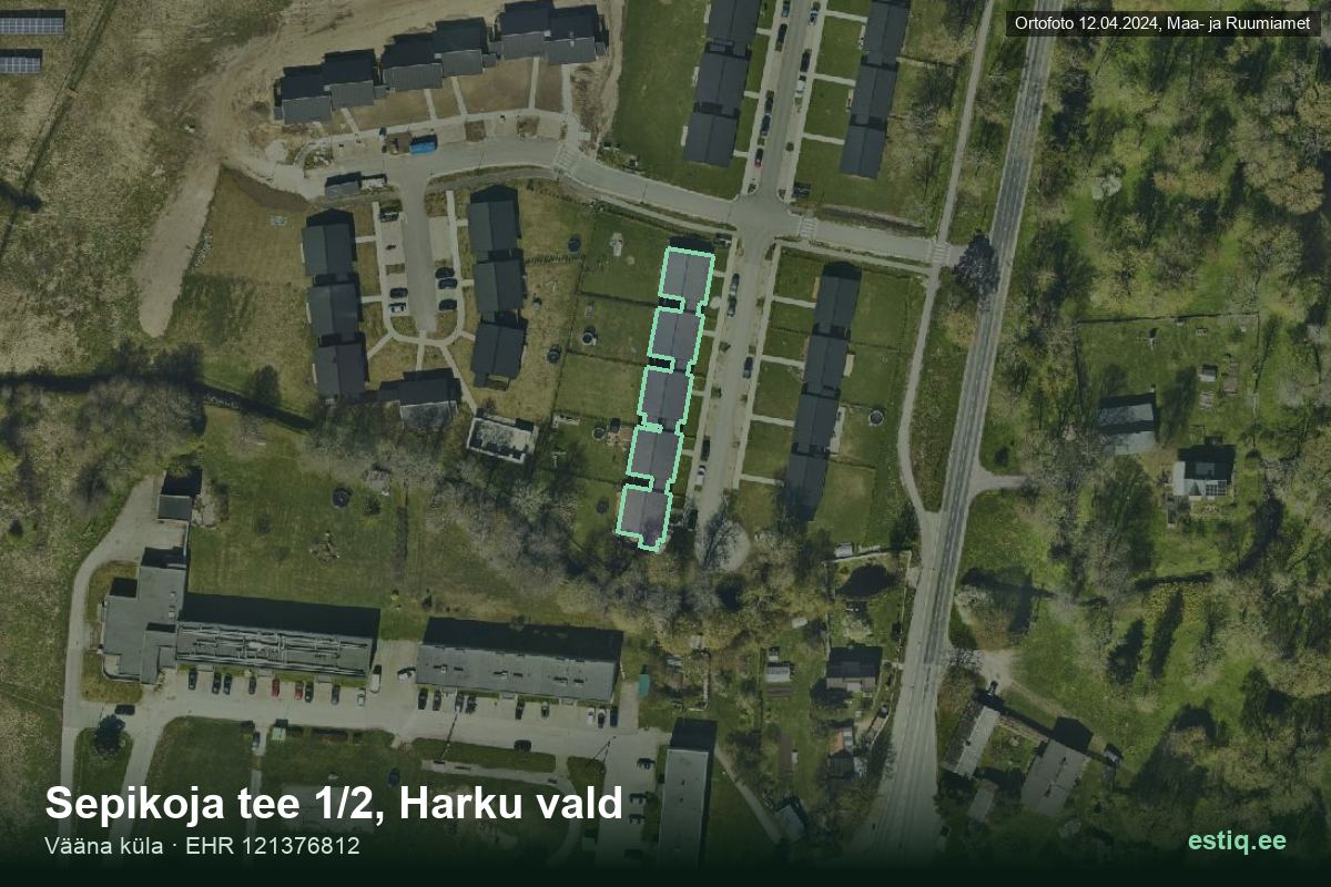 Sepikoja tee 1/2, Harku – аэрофото дома, контур по данным регистра строений (EHR)