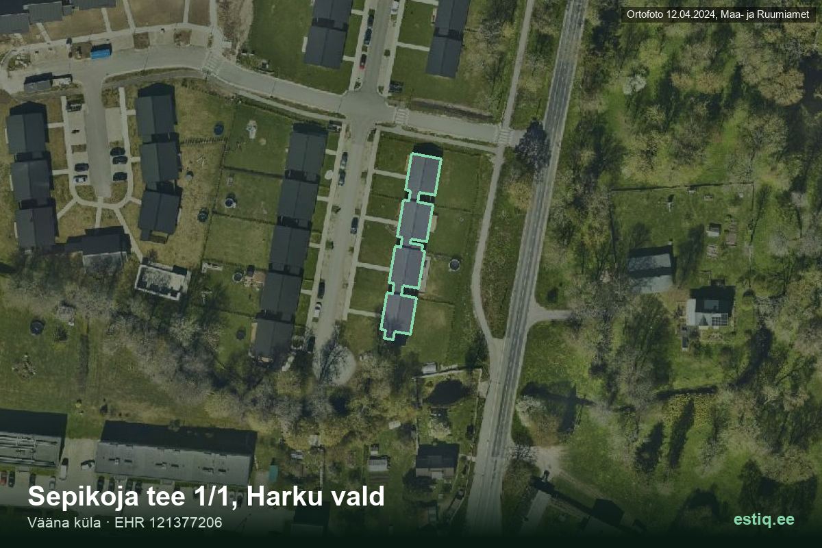 Sepikoja tee 1/1, Harku – hoone aerofoto, kontuur ehitisregistri (EHR) andmetest