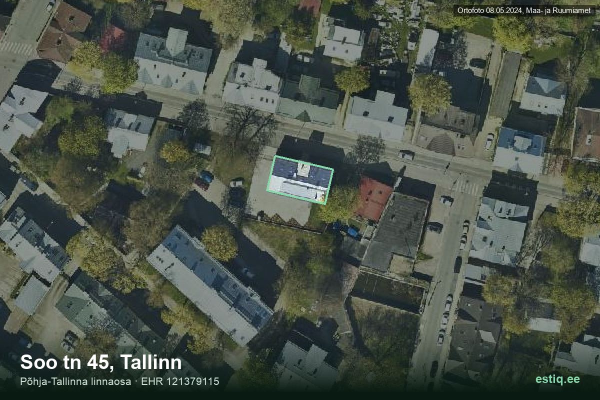 Soo tänav 45, Tallinn – aerial photo of the building, outline from the Building Register (EHR)