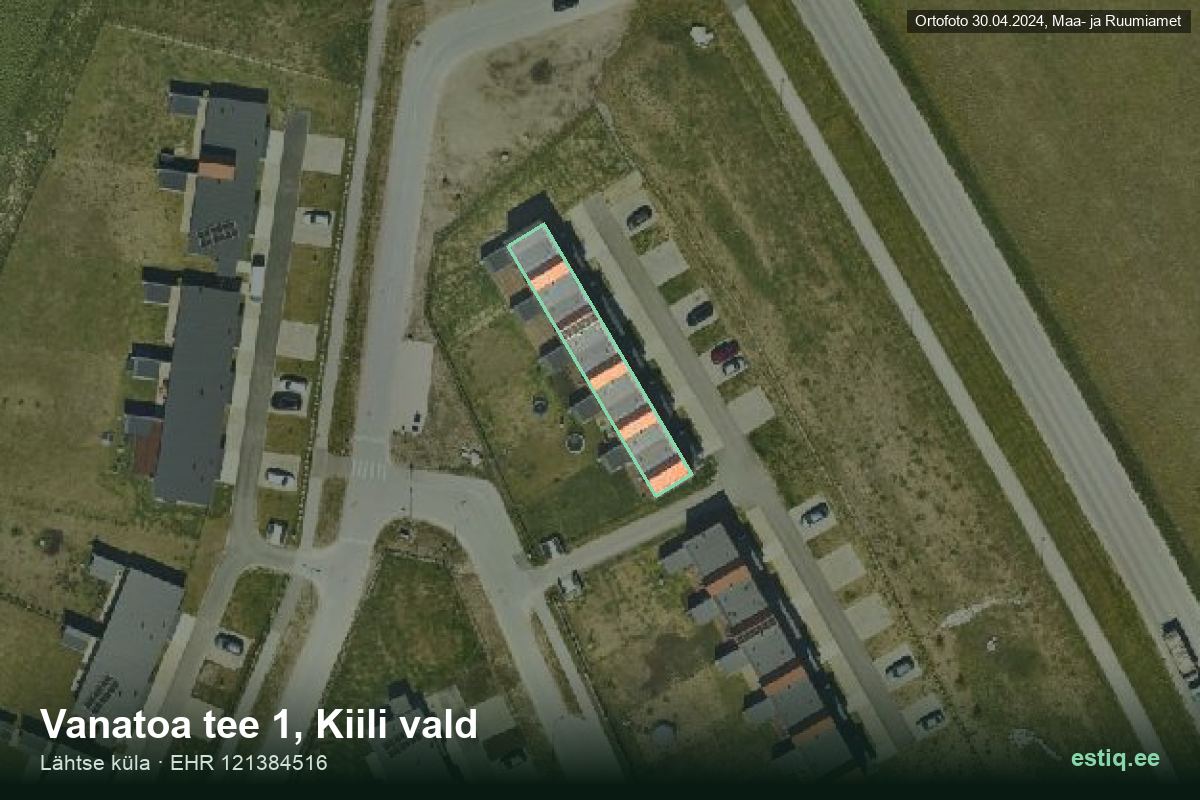 Vanatoa tee 1, Kiili – aerial photo of the building, outline from the Building Register (EHR)