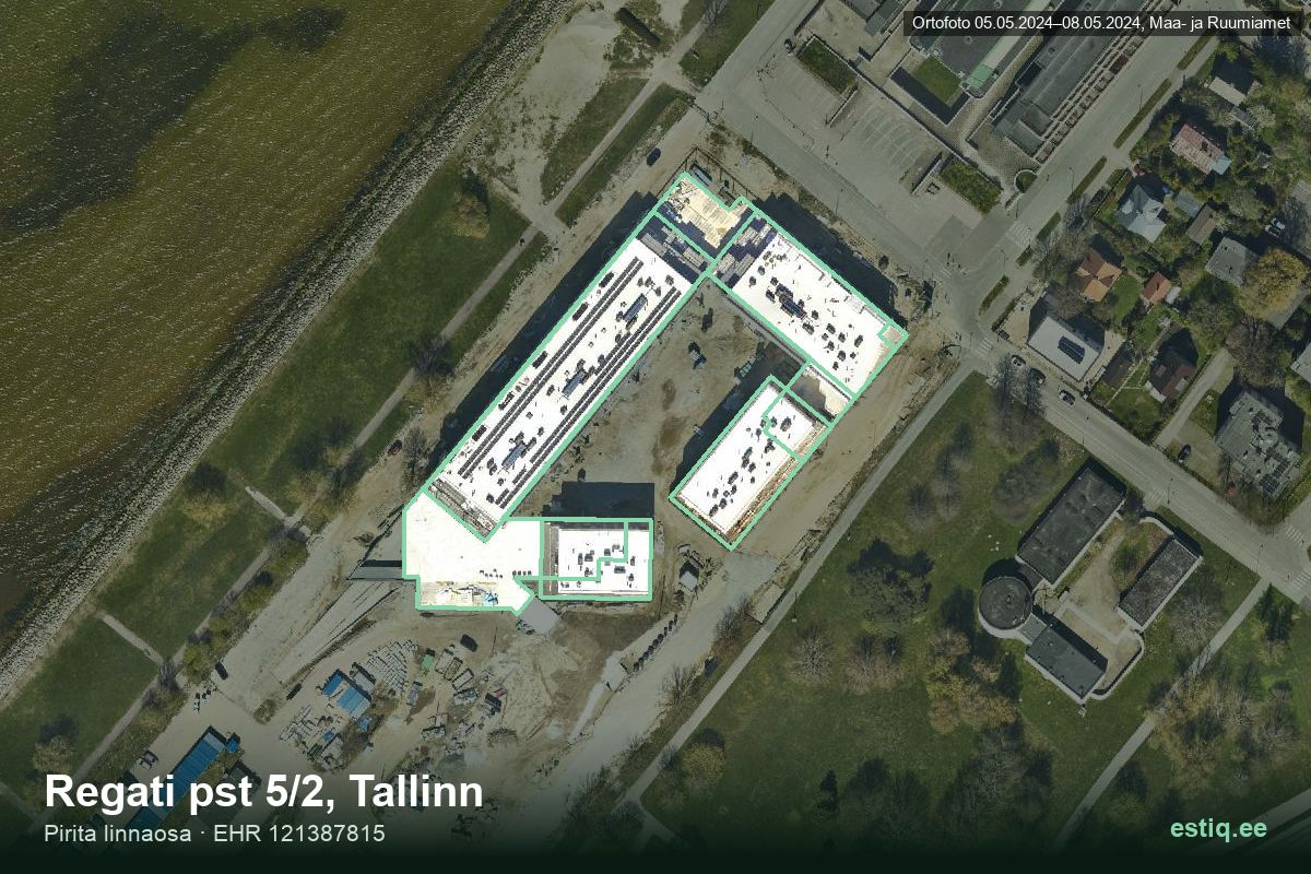 Regati pst 5/3, Tallinn – hoone aerofoto, kontuur ehitisregistri (EHR) andmetest