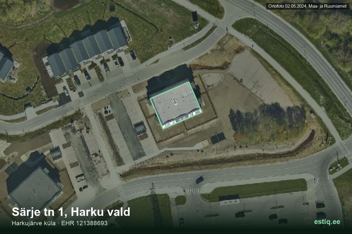 Särje tänav 1, Harku – ilmakuva rakennuksesta, ääriviiva rakennusrekisteristä (EHR)