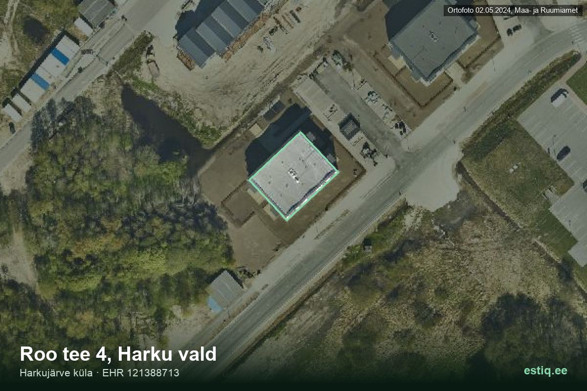 Roo tee 4, Harku – hoone aerofoto, kontuur ehitisregistri (EHR) andmetest
