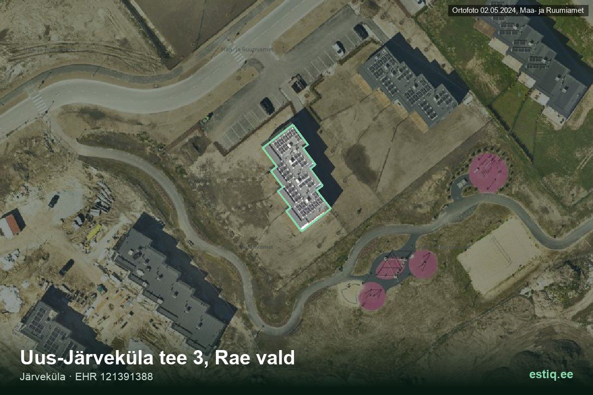 Uus-Järveküla tee 3, Rae – aerial photo of the building, outline from the Building Register (EHR)