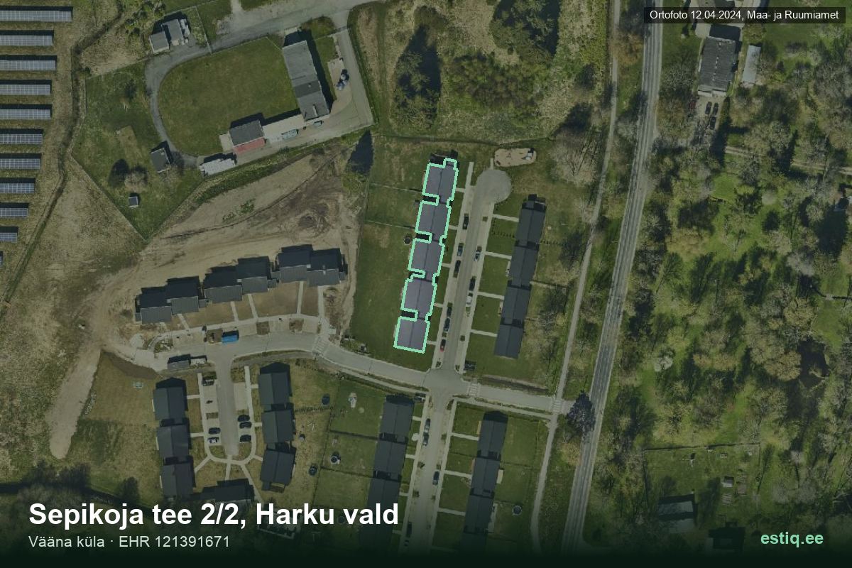 Sepikoja tee 2/2, Harku – аэрофото дома, контур по данным регистра строений (EHR)