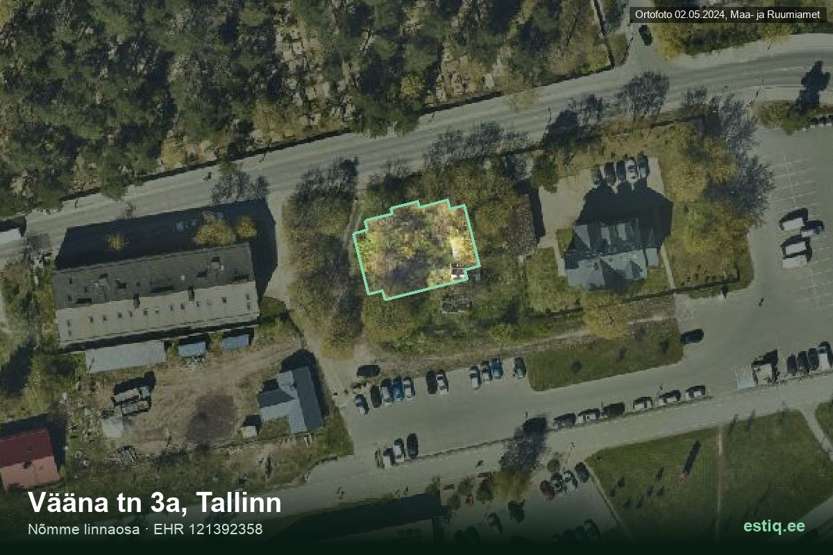 Vääna tänav 3a, Tallinn – hoone aerofoto, kontuur ehitisregistri (EHR) andmetest