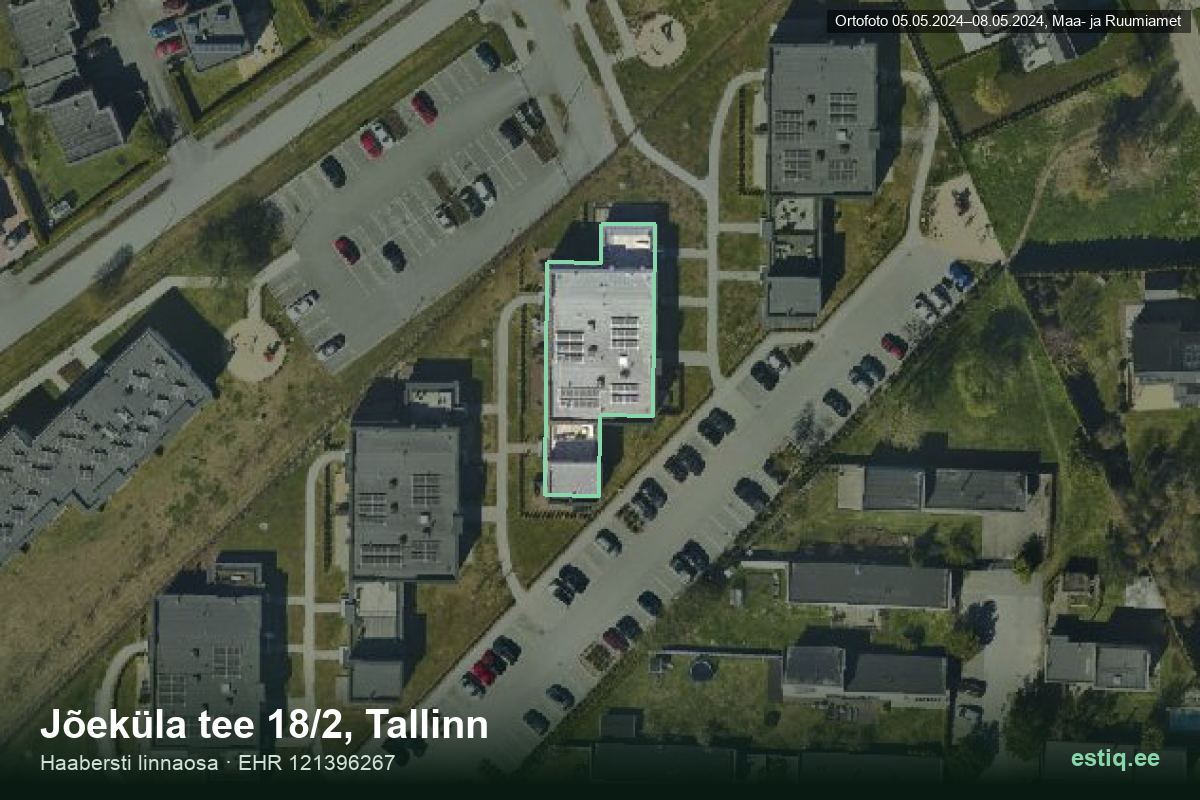 Jõeküla tee 18/2, Tallinn – ilmakuva rakennuksesta, ääriviiva rakennusrekisteristä (EHR)
