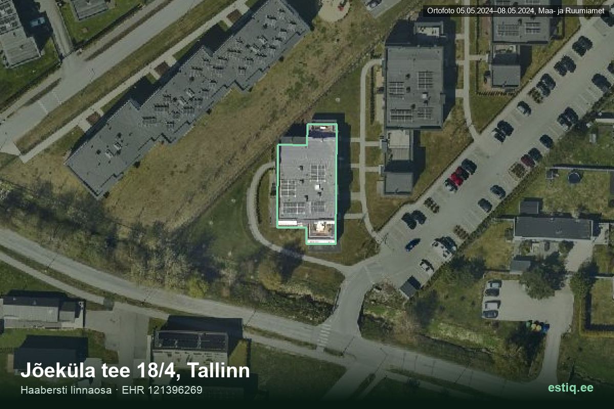 Jõeküla tee 18/4, Tallinn – hoone aerofoto, kontuur ehitisregistri (EHR) andmetest