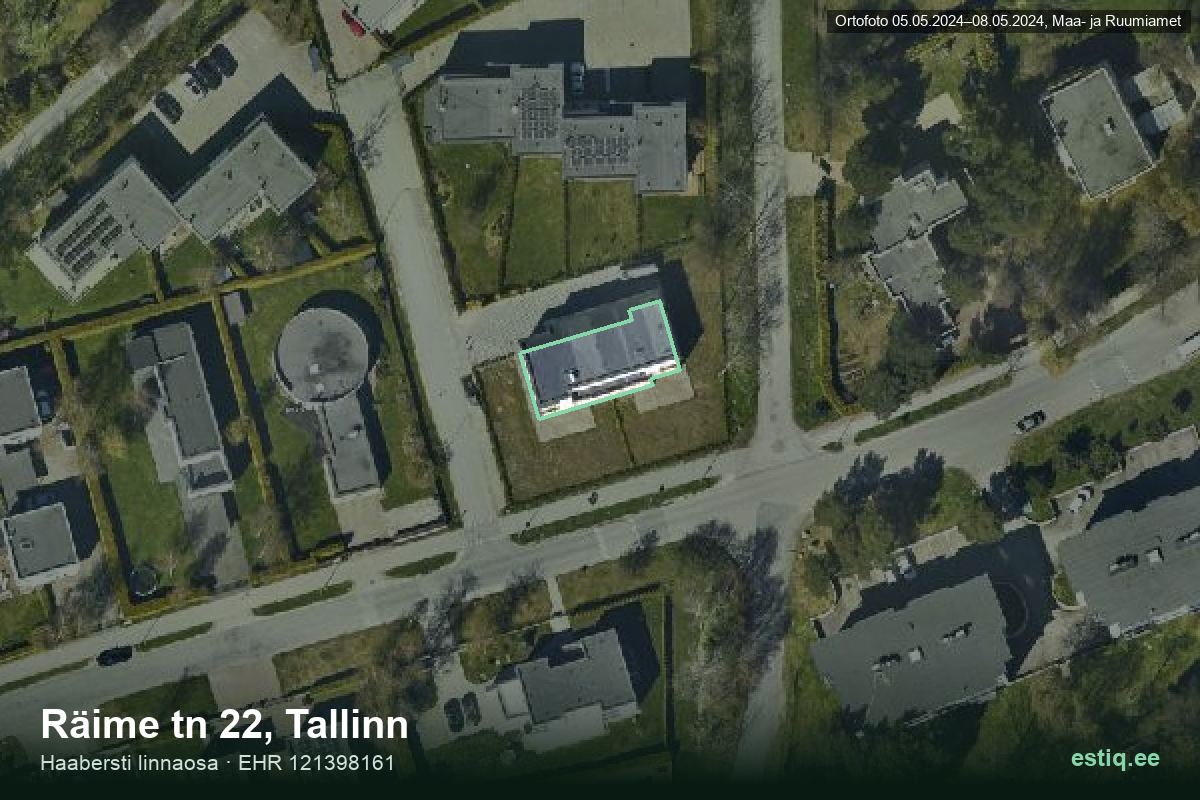 Räime tänav 22, Tallinn – hoone aerofoto, kontuur ehitisregistri (EHR) andmetest