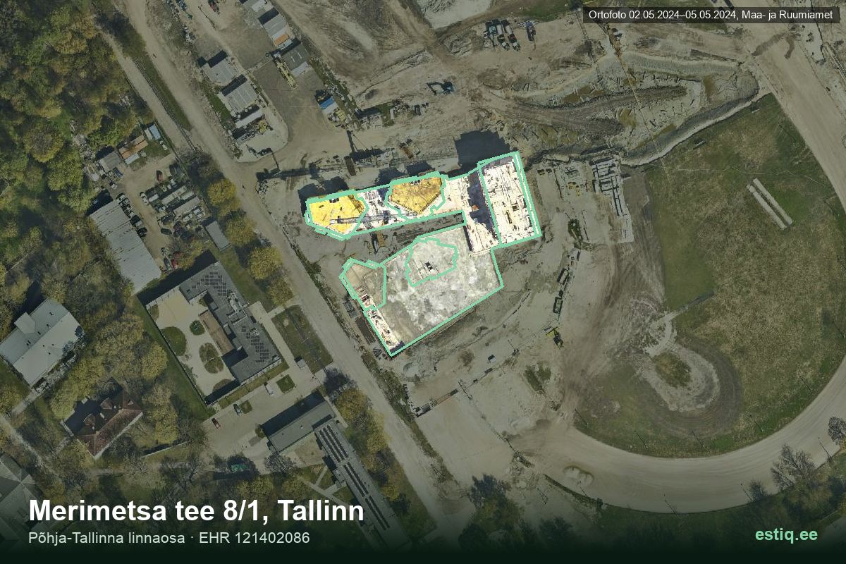 Merimetsa tee 8/3, Tallinn – hoone aerofoto, kontuur ehitisregistri (EHR) andmetest