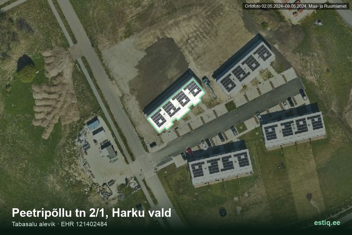 Peetripõllu tänav 2/1, Harku – аэрофото дома, контур по данным регистра строений (EHR)