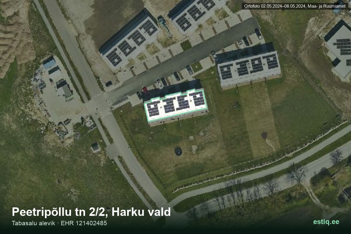 Peetripõllu tänav 2/2, Harku – aerial photo of the building, outline from the Building Register (EHR)