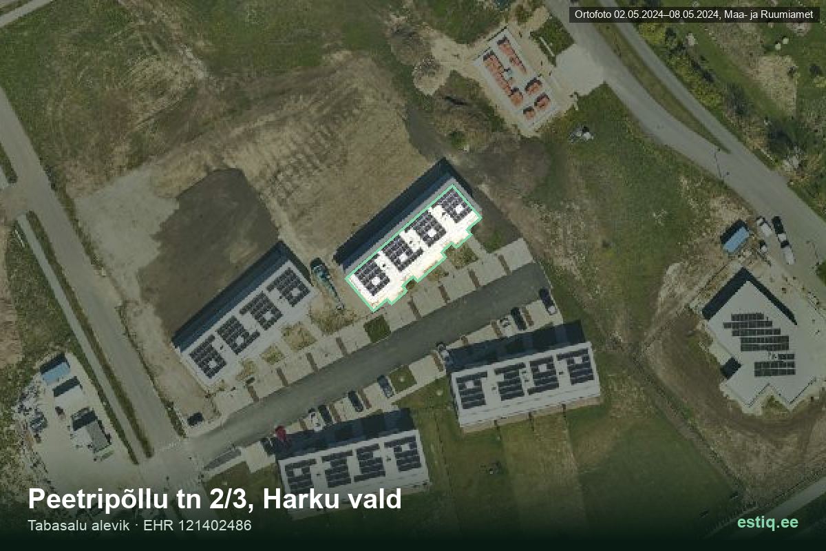 Peetripõllu tänav 2/3, Harku – aerial photo of the building, outline from the Building Register (EHR)