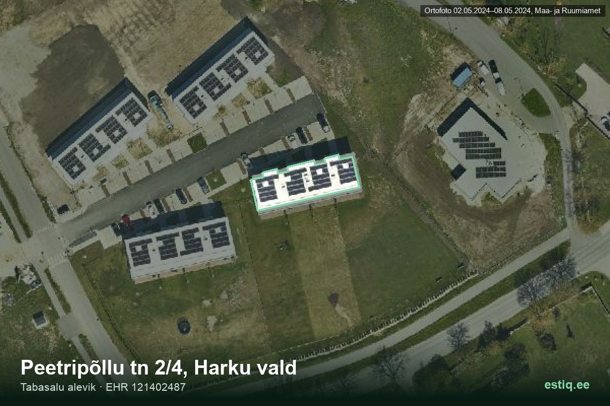 Peetripõllu tänav 2/4, Harku – аэрофото дома, контур по данным регистра строений (EHR)