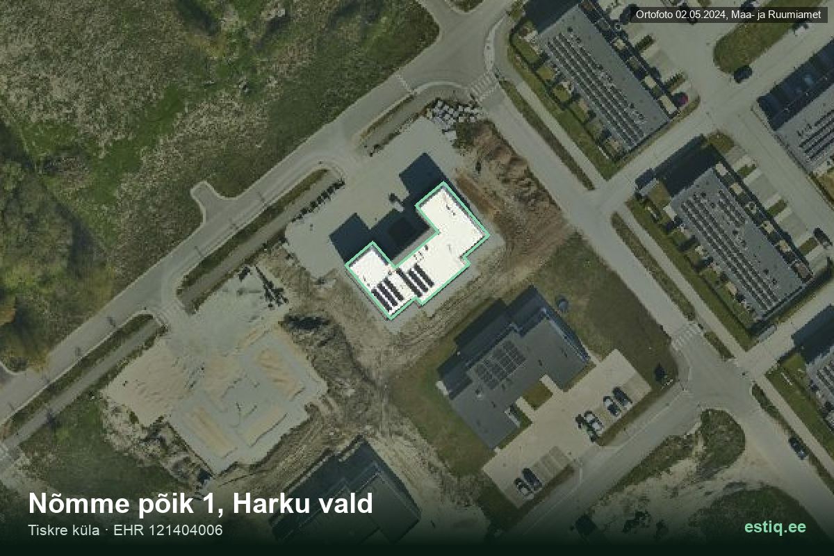 Nõmme põik 1, Harku – аэрофото дома, контур по данным регистра строений (EHR)