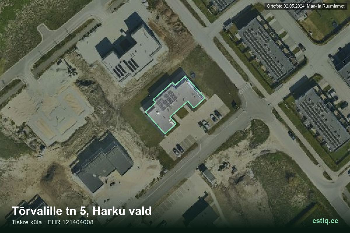 Tõrvalille tänav 5, Harku – hoone aerofoto, kontuur ehitisregistri (EHR) andmetest