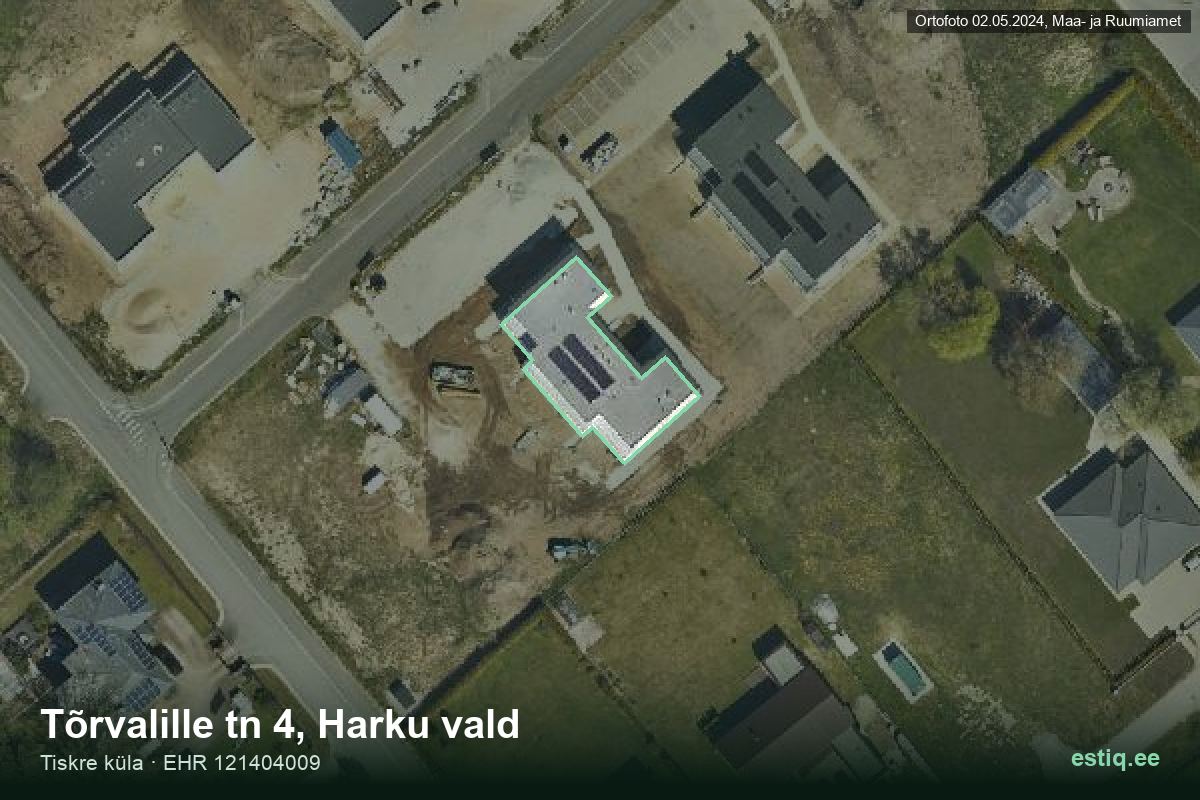 Tõrvalille tänav 4, Harku – hoone aerofoto, kontuur ehitisregistri (EHR) andmetest