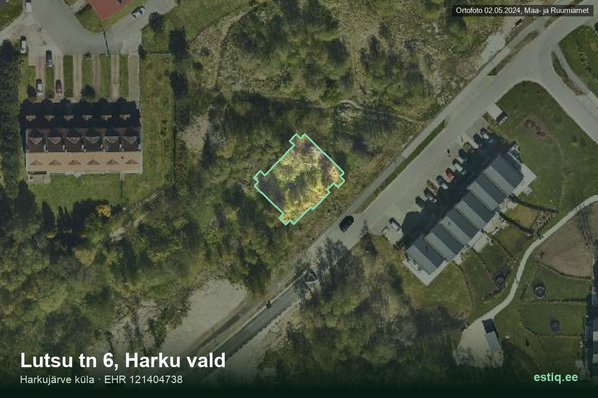 Lutsu tänav 6, Harku – hoone aerofoto, kontuur ehitisregistri (EHR) andmetest