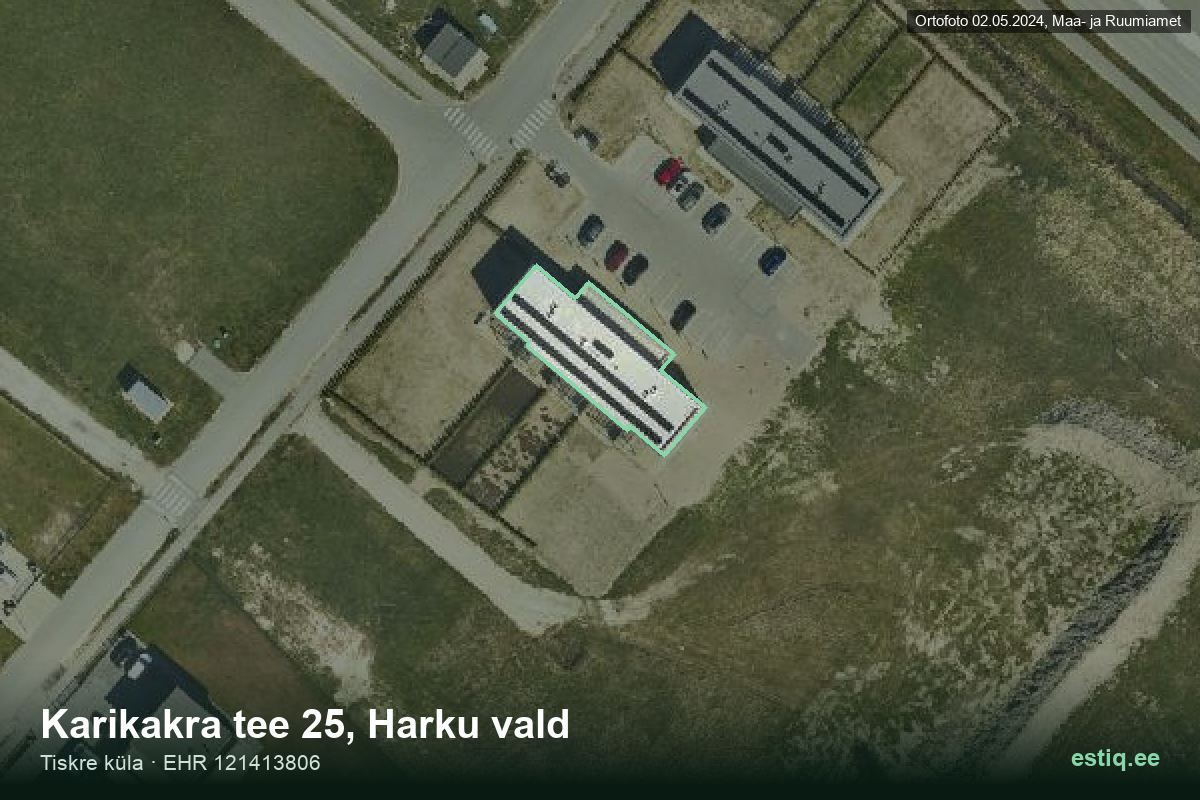 Karikakra tee 25, Harku – aerial photo of the building, outline from the Building Register (EHR)