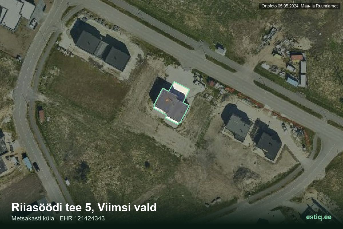 Riiasöödi tee 5, Viimsi – hoone aerofoto, kontuur ehitisregistri (EHR) andmetest
