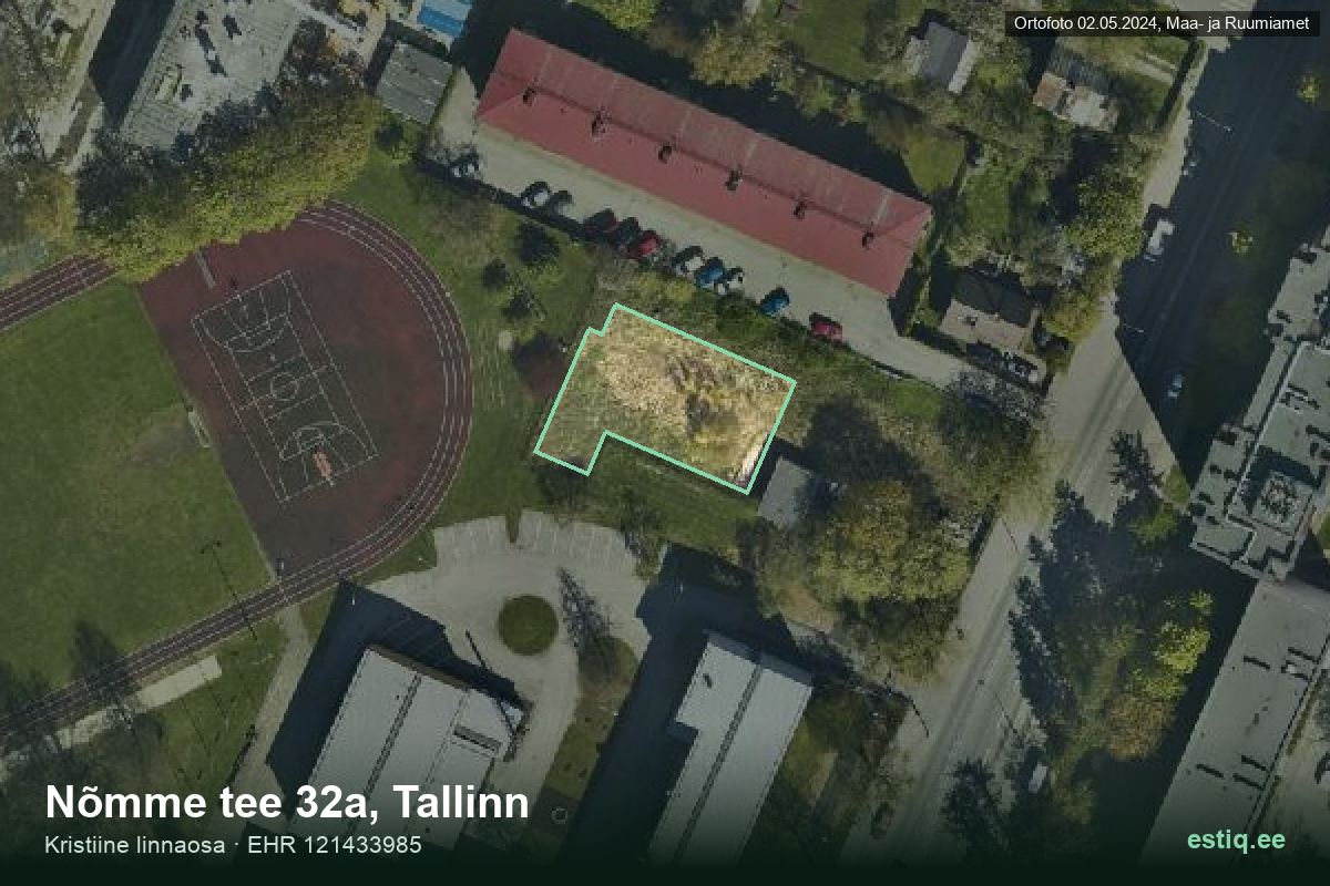 Nõmme tee 32a, Tallinn – hoone aerofoto, kontuur ehitisregistri (EHR) andmetest