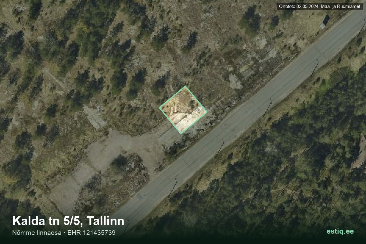 Kalda tänav 5/5, Tallinn – аэрофото дома, контур по данным регистра строений (EHR)