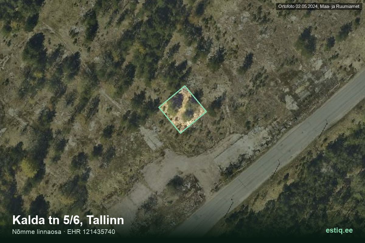 Kalda tänav 5/6, Tallinn – аэрофото дома, контур по данным регистра строений (EHR)
